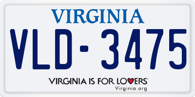 VA license plate VLD3475
