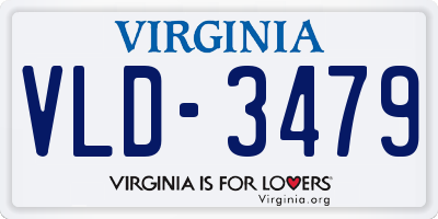 VA license plate VLD3479
