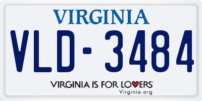 VA license plate VLD3484