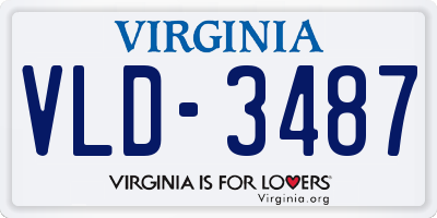 VA license plate VLD3487