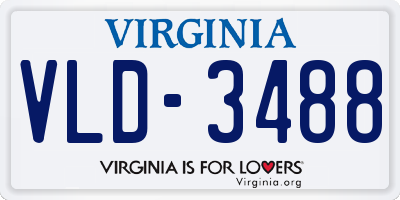 VA license plate VLD3488
