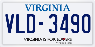 VA license plate VLD3490