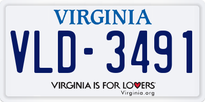 VA license plate VLD3491