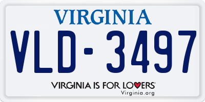 VA license plate VLD3497