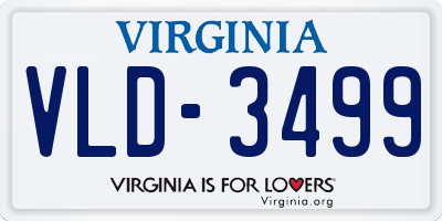 VA license plate VLD3499