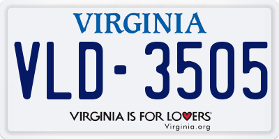 VA license plate VLD3505