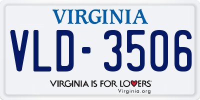 VA license plate VLD3506