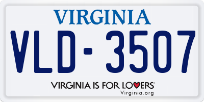 VA license plate VLD3507