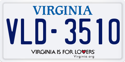 VA license plate VLD3510
