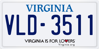 VA license plate VLD3511