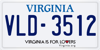 VA license plate VLD3512