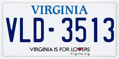 VA license plate VLD3513