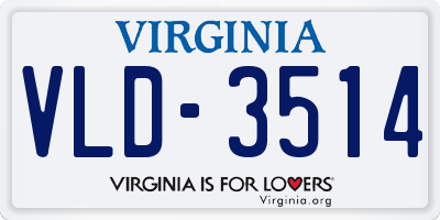 VA license plate VLD3514