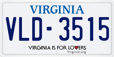 VA license plate VLD3515