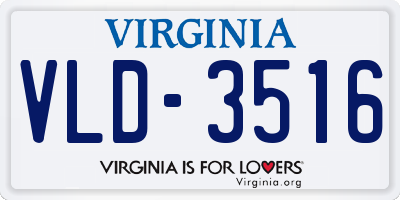 VA license plate VLD3516