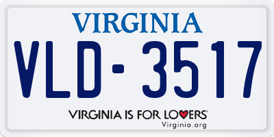 VA license plate VLD3517