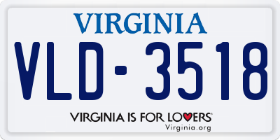 VA license plate VLD3518