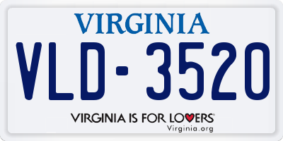 VA license plate VLD3520