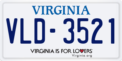 VA license plate VLD3521