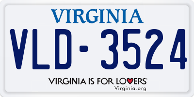 VA license plate VLD3524
