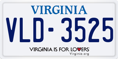VA license plate VLD3525