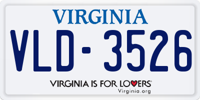 VA license plate VLD3526