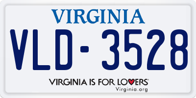VA license plate VLD3528