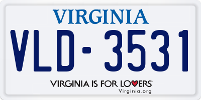 VA license plate VLD3531