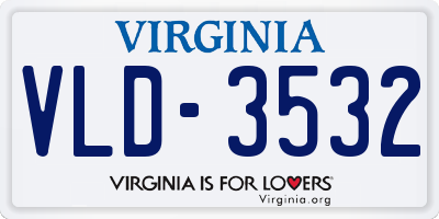 VA license plate VLD3532