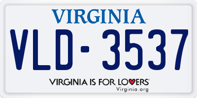 VA license plate VLD3537