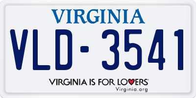 VA license plate VLD3541