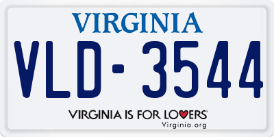 VA license plate VLD3544