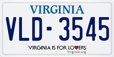 VA license plate VLD3545