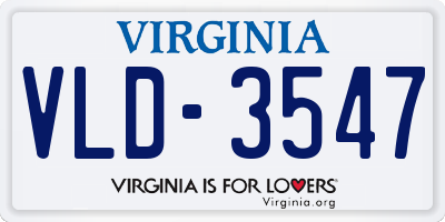 VA license plate VLD3547