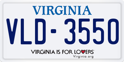 VA license plate VLD3550