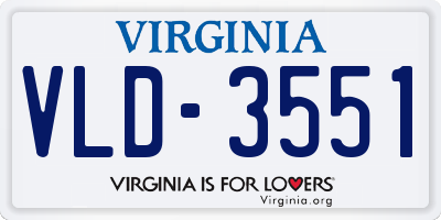 VA license plate VLD3551