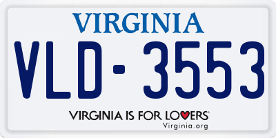 VA license plate VLD3553