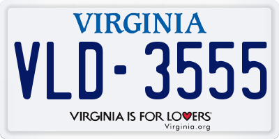VA license plate VLD3555