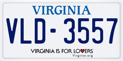 VA license plate VLD3557