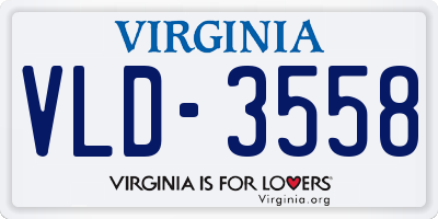 VA license plate VLD3558