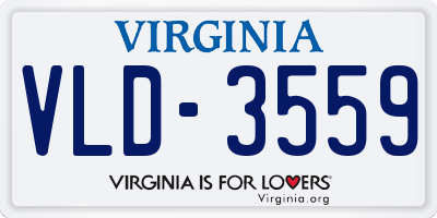 VA license plate VLD3559