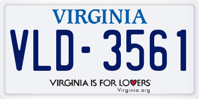 VA license plate VLD3561