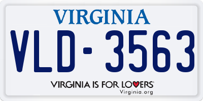 VA license plate VLD3563