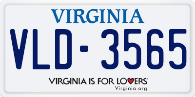 VA license plate VLD3565