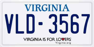 VA license plate VLD3567