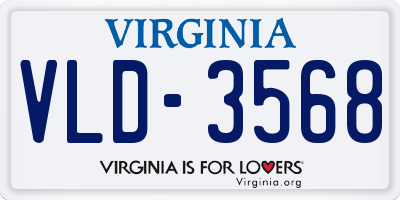 VA license plate VLD3568