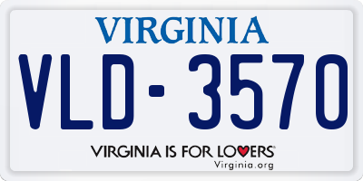 VA license plate VLD3570