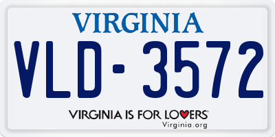 VA license plate VLD3572