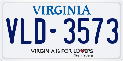 VA license plate VLD3573
