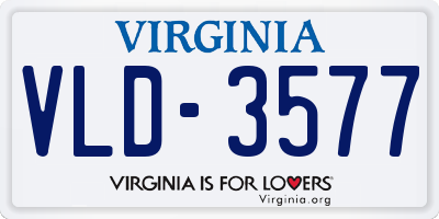 VA license plate VLD3577